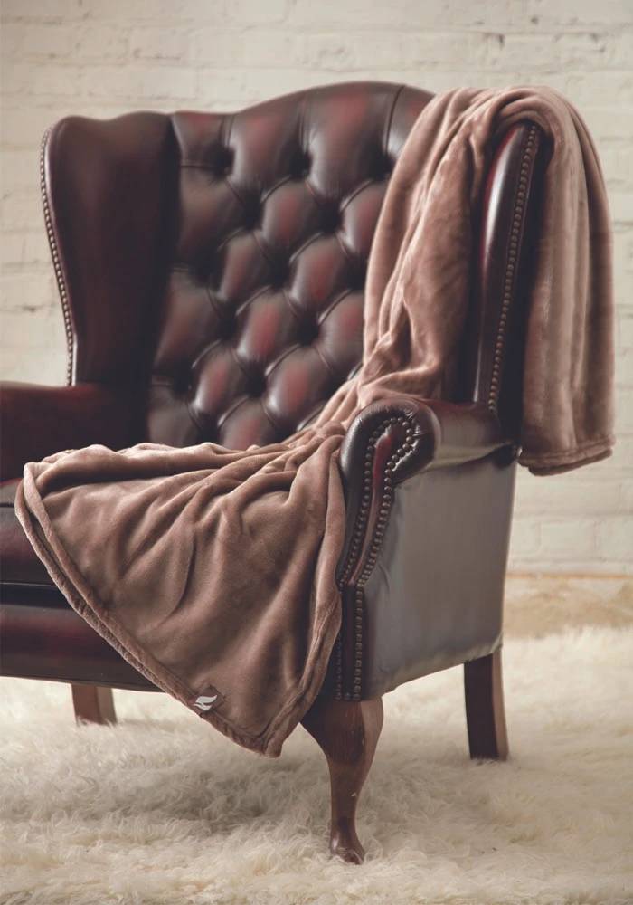 1.4 Tog Heat Holder Thermal Soft Fleece Blanket in Winter Fawn 180cm x 200cm 