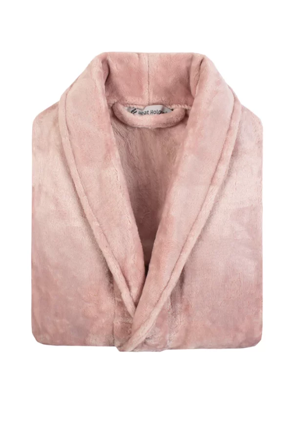 en rosa morgonrock, en klädrock