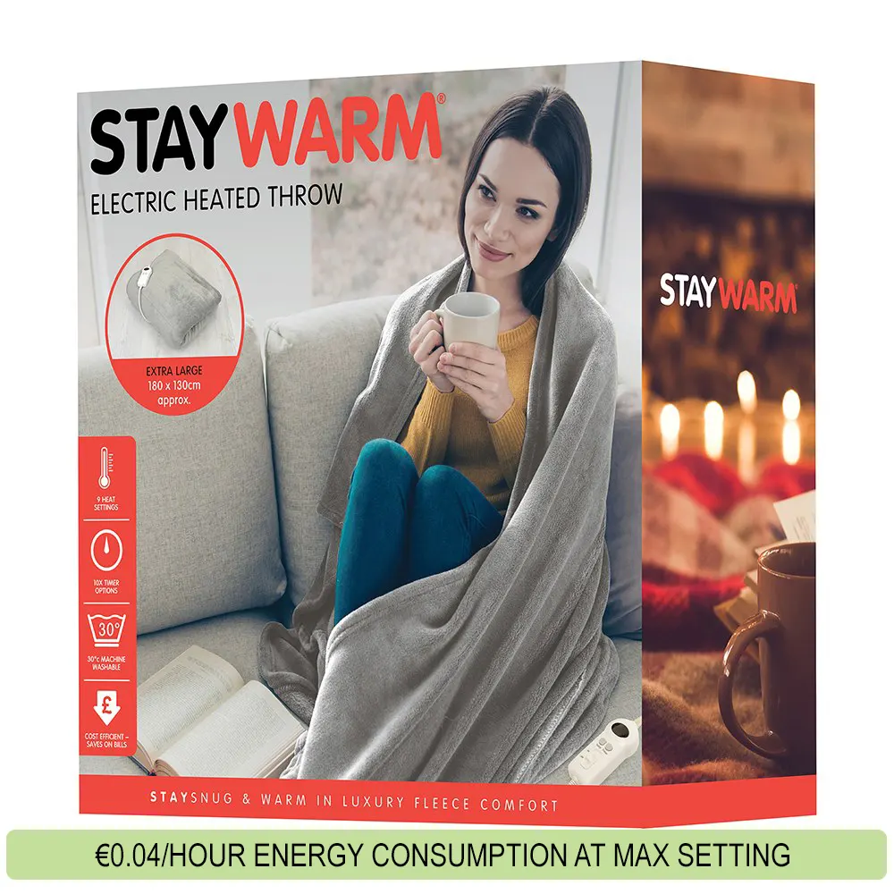 StayWarm 180x130cm Extra große elektrisch beheizte Decke - Heat
