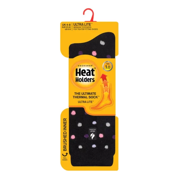 Chaussettes thermiques Nicosia Ultralite noires et violettes Heat Holders